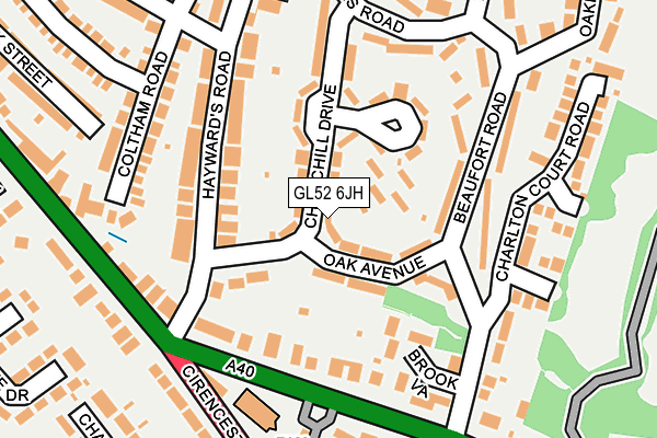 GL52 6JH map - OS OpenMap – Local (Ordnance Survey)