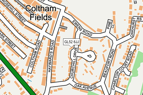 GL52 6JJ map - OS OpenMap – Local (Ordnance Survey)