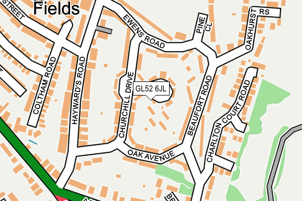 GL52 6JL map - OS OpenMap – Local (Ordnance Survey)