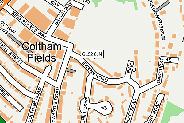GL52 6JN map - OS OpenMap – Local (Ordnance Survey)