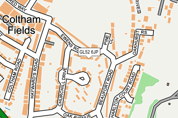 GL52 6JP map - OS OpenMap – Local (Ordnance Survey)
