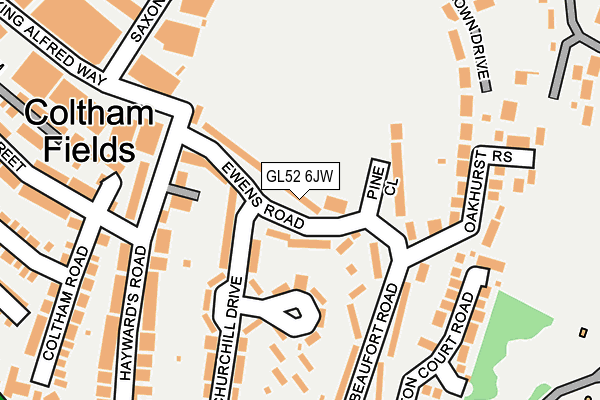GL52 6JW map - OS OpenMap – Local (Ordnance Survey)