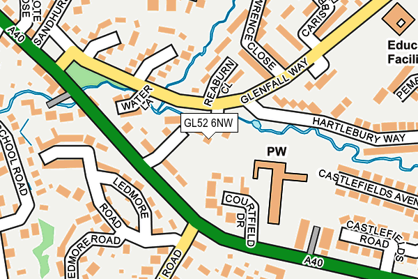 GL52 6NW map - OS OpenMap – Local (Ordnance Survey)