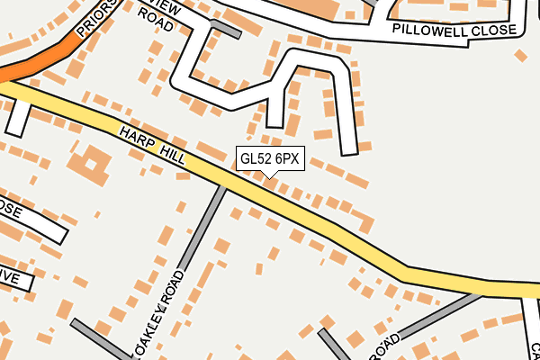GL52 6PX map - OS OpenMap – Local (Ordnance Survey)