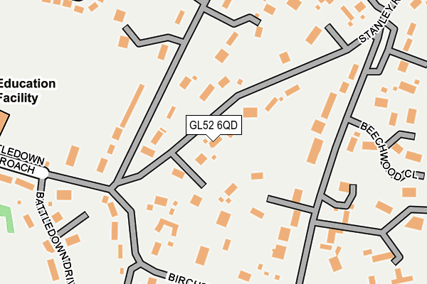 GL52 6QD map - OS OpenMap – Local (Ordnance Survey)