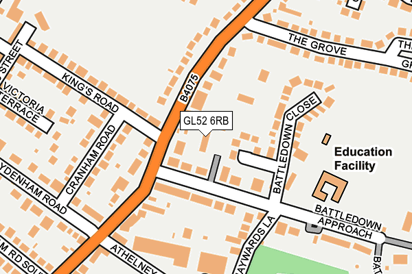 GL52 6RB map - OS OpenMap – Local (Ordnance Survey)
