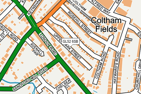 GL52 6SB map - OS OpenMap – Local (Ordnance Survey)