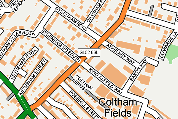 GL52 6SL map - OS OpenMap – Local (Ordnance Survey)