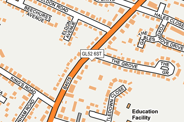 GL52 6ST map - OS OpenMap – Local (Ordnance Survey)