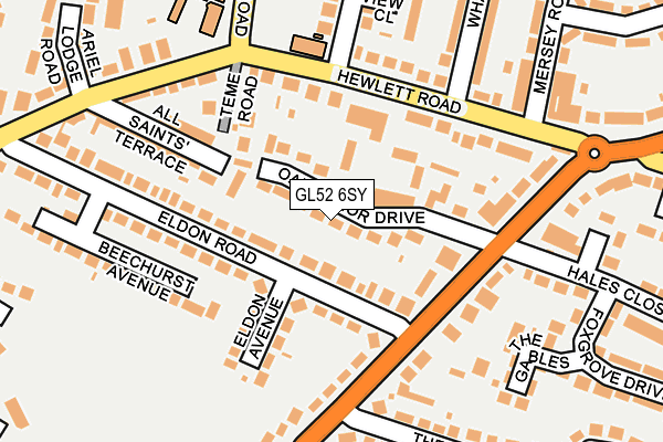 GL52 6SY map - OS OpenMap – Local (Ordnance Survey)