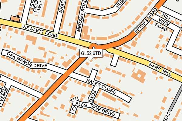 GL52 6TD map - OS OpenMap – Local (Ordnance Survey)