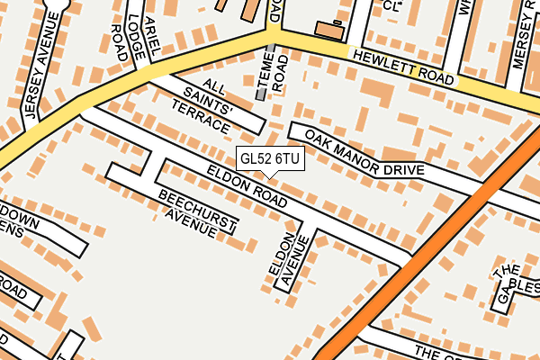 GL52 6TU map - OS OpenMap – Local (Ordnance Survey)