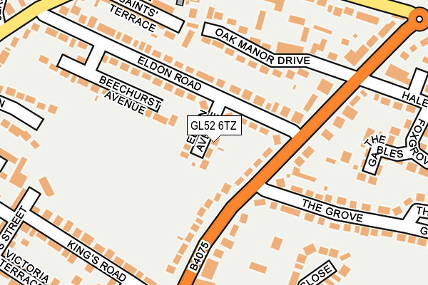 GL52 6TZ map - OS OpenMap – Local (Ordnance Survey)