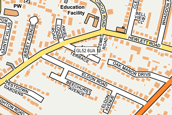 GL52 6UA map - OS OpenMap – Local (Ordnance Survey)