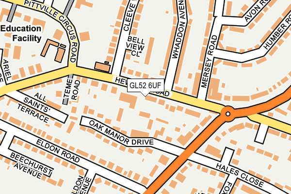 GL52 6UF map - OS OpenMap – Local (Ordnance Survey)