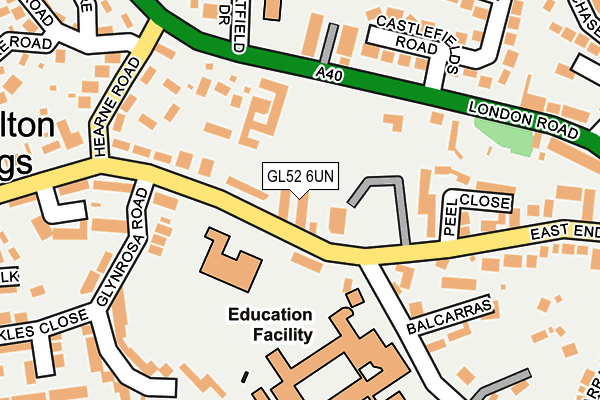 GL52 6UN map - OS OpenMap – Local (Ordnance Survey)