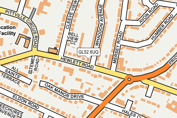 GL52 6UQ map - OS OpenMap – Local (Ordnance Survey)