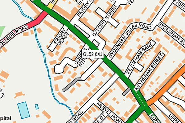 GL52 6XJ map - OS OpenMap – Local (Ordnance Survey)