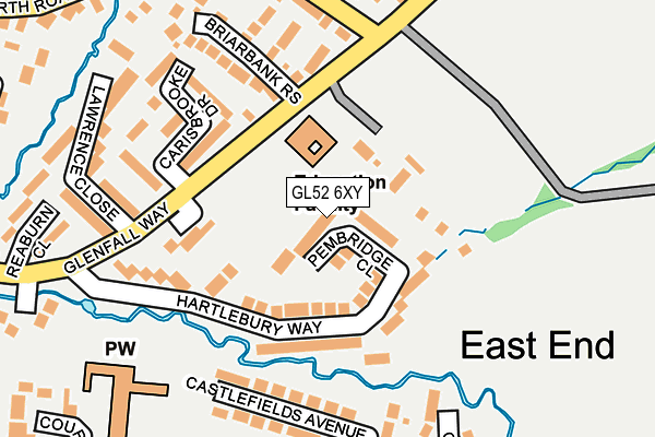 GL52 6XY map - OS OpenMap – Local (Ordnance Survey)