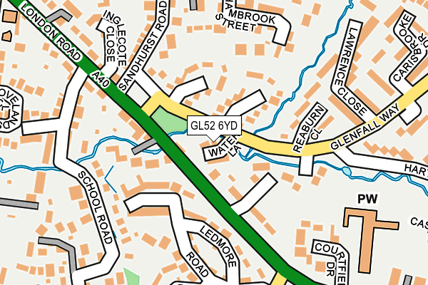 GL52 6YD map - OS OpenMap – Local (Ordnance Survey)