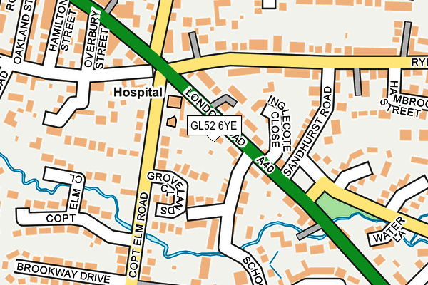 GL52 6YE map - OS OpenMap – Local (Ordnance Survey)