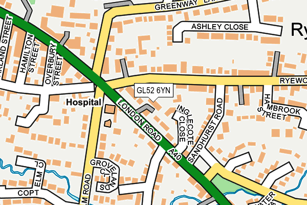 GL52 6YN map - OS OpenMap – Local (Ordnance Survey)