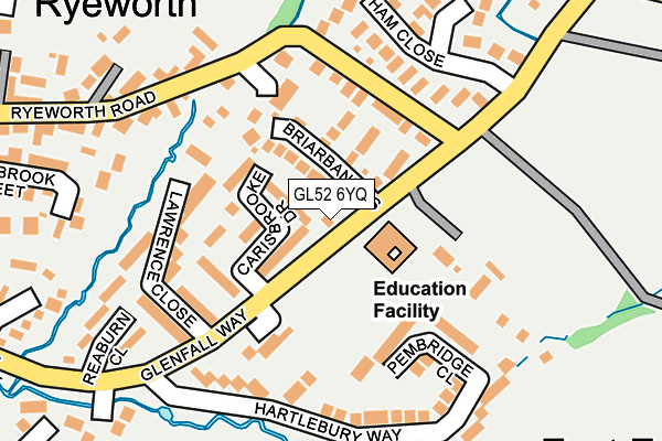 GL52 6YQ map - OS OpenMap – Local (Ordnance Survey)