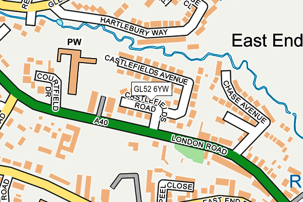 GL52 6YW map - OS OpenMap – Local (Ordnance Survey)