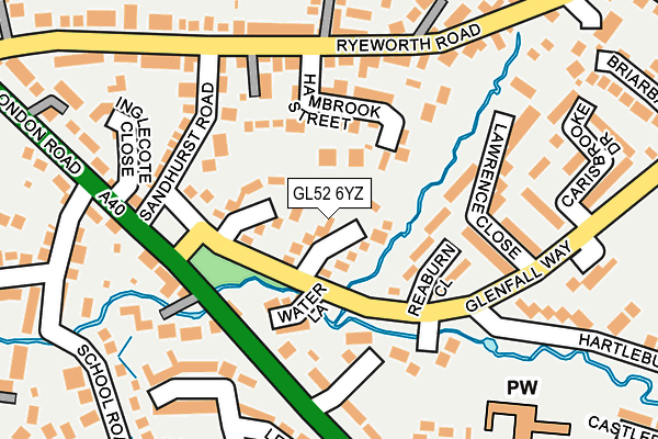 GL52 6YZ map - OS OpenMap – Local (Ordnance Survey)