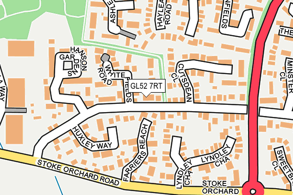 GL52 7RT map - OS OpenMap – Local (Ordnance Survey)