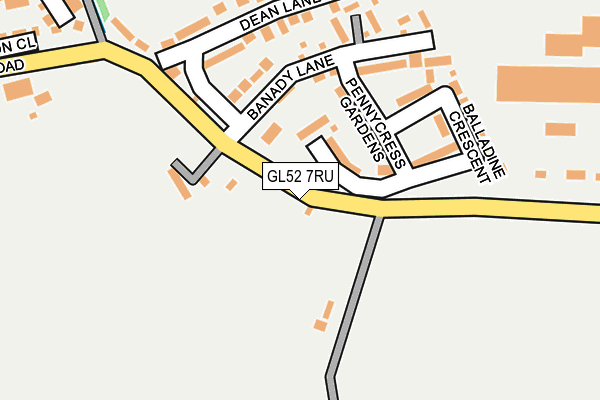 GL52 7RU map - OS OpenMap – Local (Ordnance Survey)
