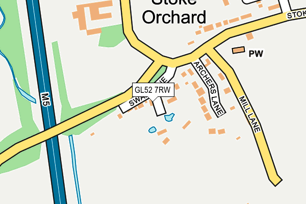GL52 7RW map - OS OpenMap – Local (Ordnance Survey)