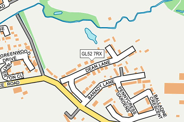 GL52 7RX map - OS OpenMap – Local (Ordnance Survey)
