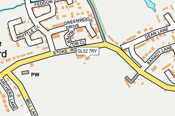 GL52 7RY map - OS OpenMap – Local (Ordnance Survey)