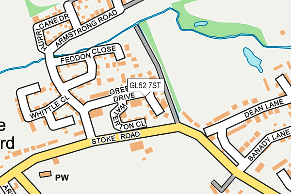GL52 7ST map - OS OpenMap – Local (Ordnance Survey)