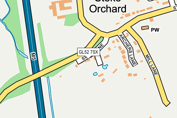 GL52 7SX map - OS OpenMap – Local (Ordnance Survey)