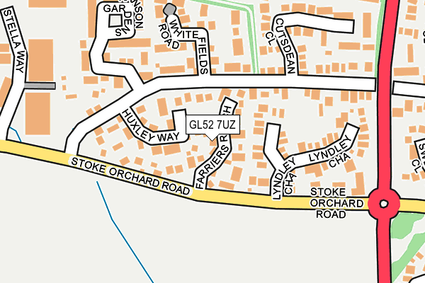 GL52 7UZ map - OS OpenMap – Local (Ordnance Survey)