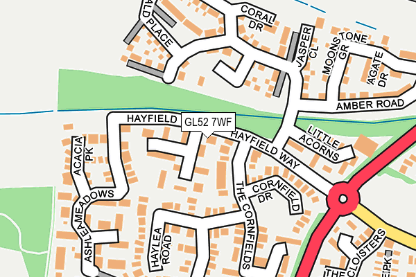 GL52 7WF map - OS OpenMap – Local (Ordnance Survey)