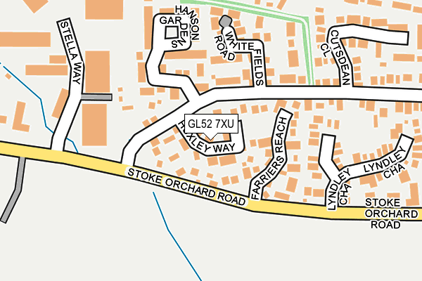 GL52 7XU map - OS OpenMap – Local (Ordnance Survey)