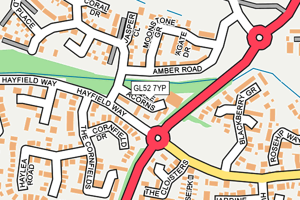 GL52 7YP map - OS OpenMap – Local (Ordnance Survey)