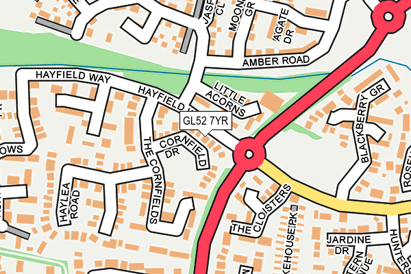 GL52 7YR map - OS OpenMap – Local (Ordnance Survey)
