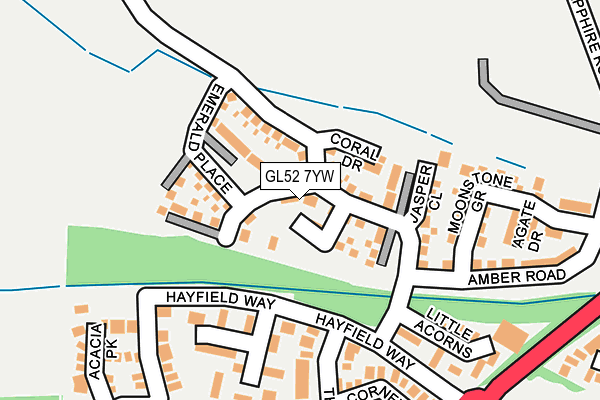 GL52 7YW map - OS OpenMap – Local (Ordnance Survey)