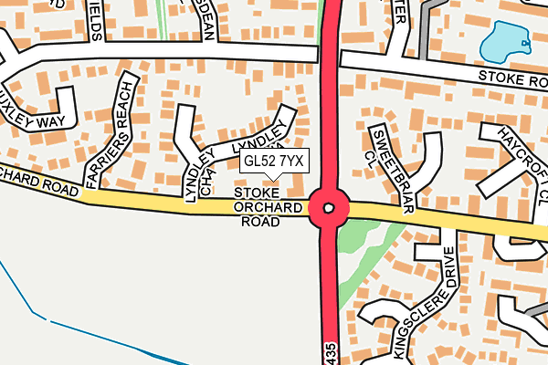 GL52 7YX map - OS OpenMap – Local (Ordnance Survey)