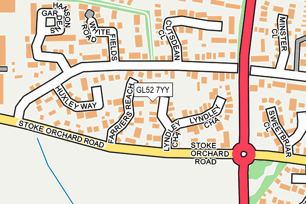 GL52 7YY map - OS OpenMap – Local (Ordnance Survey)