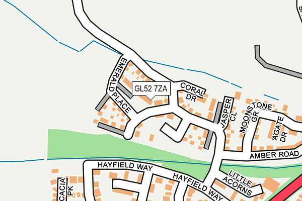 GL52 7ZA map - OS OpenMap – Local (Ordnance Survey)
