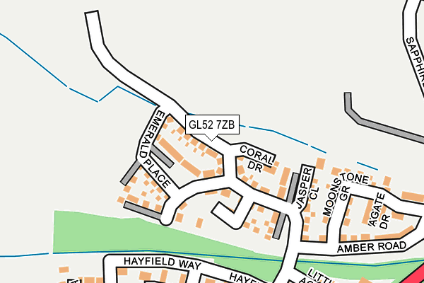 GL52 7ZB map - OS OpenMap – Local (Ordnance Survey)