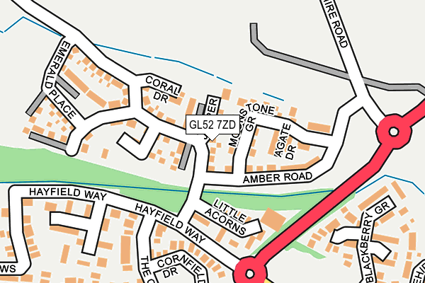 GL52 7ZD map - OS OpenMap – Local (Ordnance Survey)