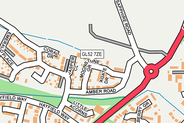 GL52 7ZE map - OS OpenMap – Local (Ordnance Survey)