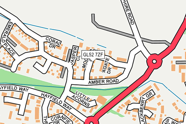 GL52 7ZF map - OS OpenMap – Local (Ordnance Survey)