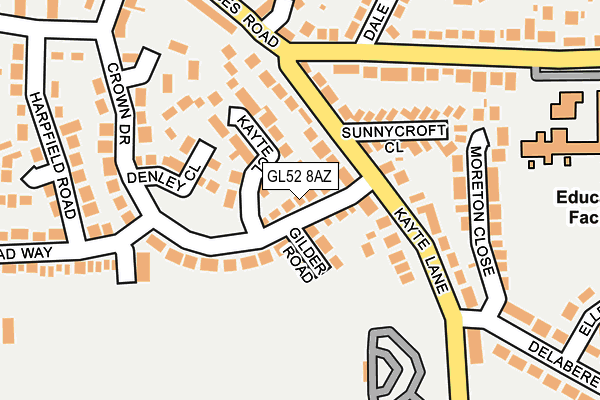 GL52 8AZ map - OS OpenMap – Local (Ordnance Survey)